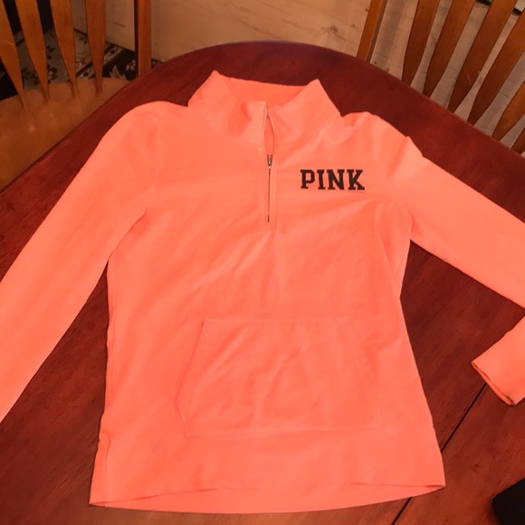 PINK Victoria's Secret Tops - VS pink neon orange activewear sweatshirt